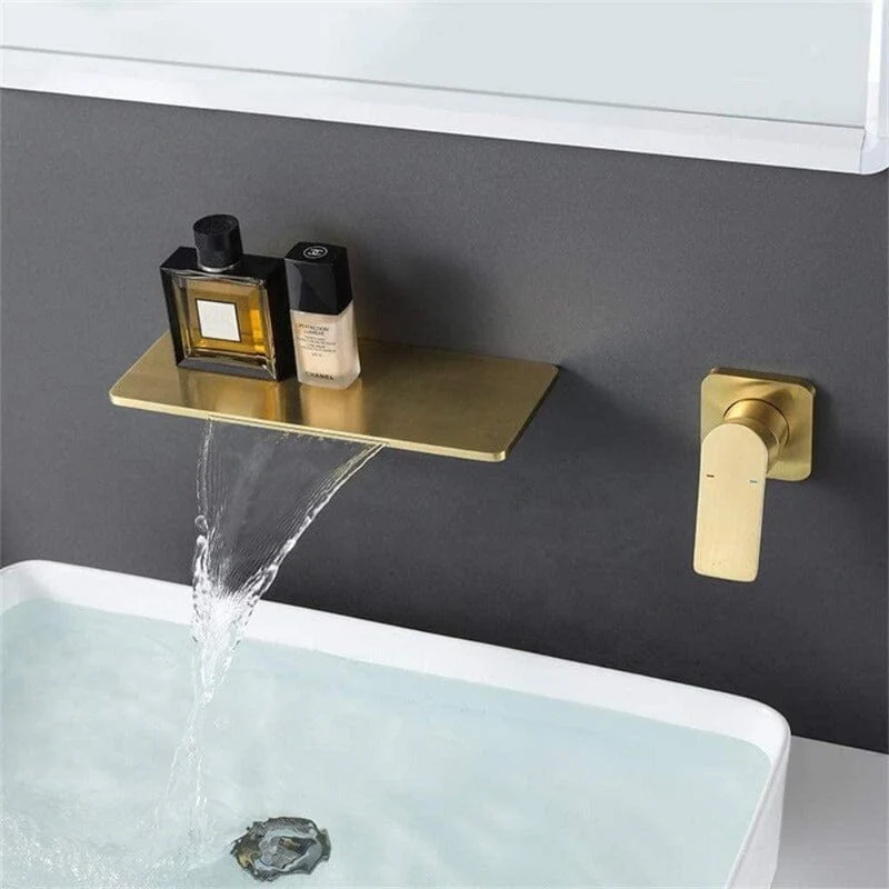 Giving Tree Wall Mounted Waterfall Bathroom Sink Faucet Single Handle with Valve - Image 11