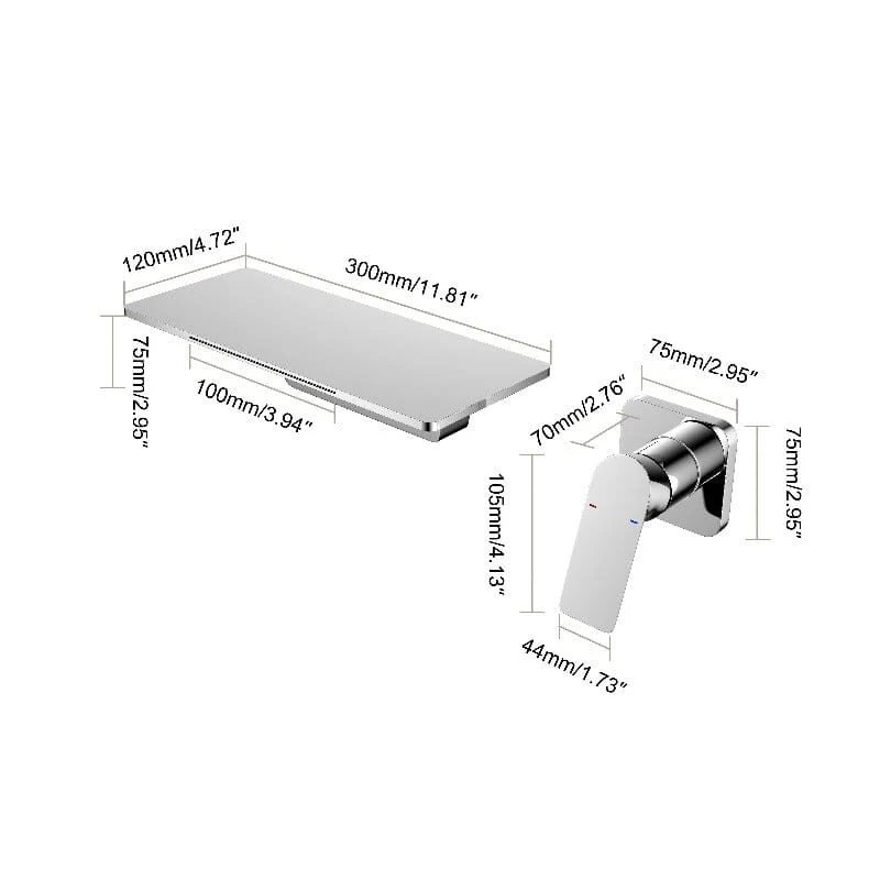 Giving Tree Wall Mounted Waterfall Bathroom Sink Faucet Single Handle with Valve - Image 24