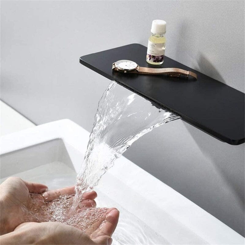 Giving Tree Wall Mounted Waterfall Bathroom Sink Faucet Single Handle with Valve - Image 4