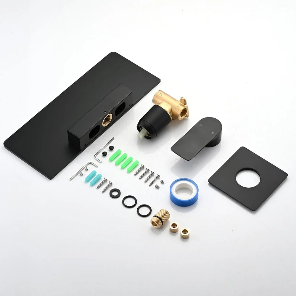 Giving Tree Wall Mounted Waterfall Bathroom Sink Faucet Single Handle with Valve - Image 9