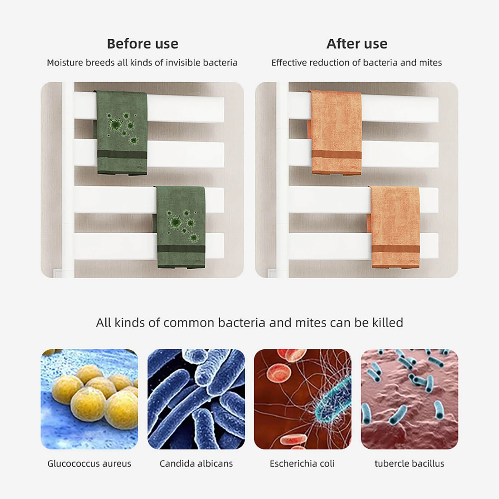 White Smart Towel Warmer with Timer Function - Image 20